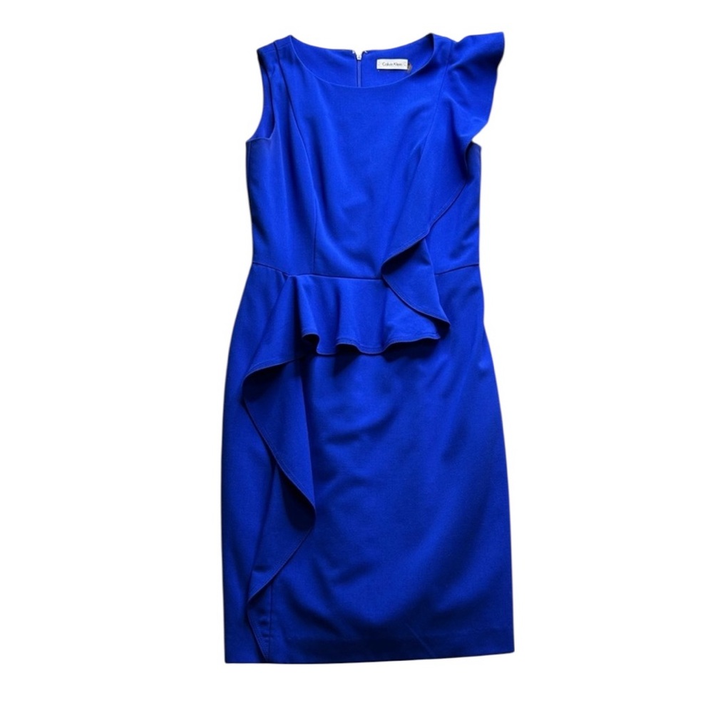 Calvin Klein Blue Ruffle Dress